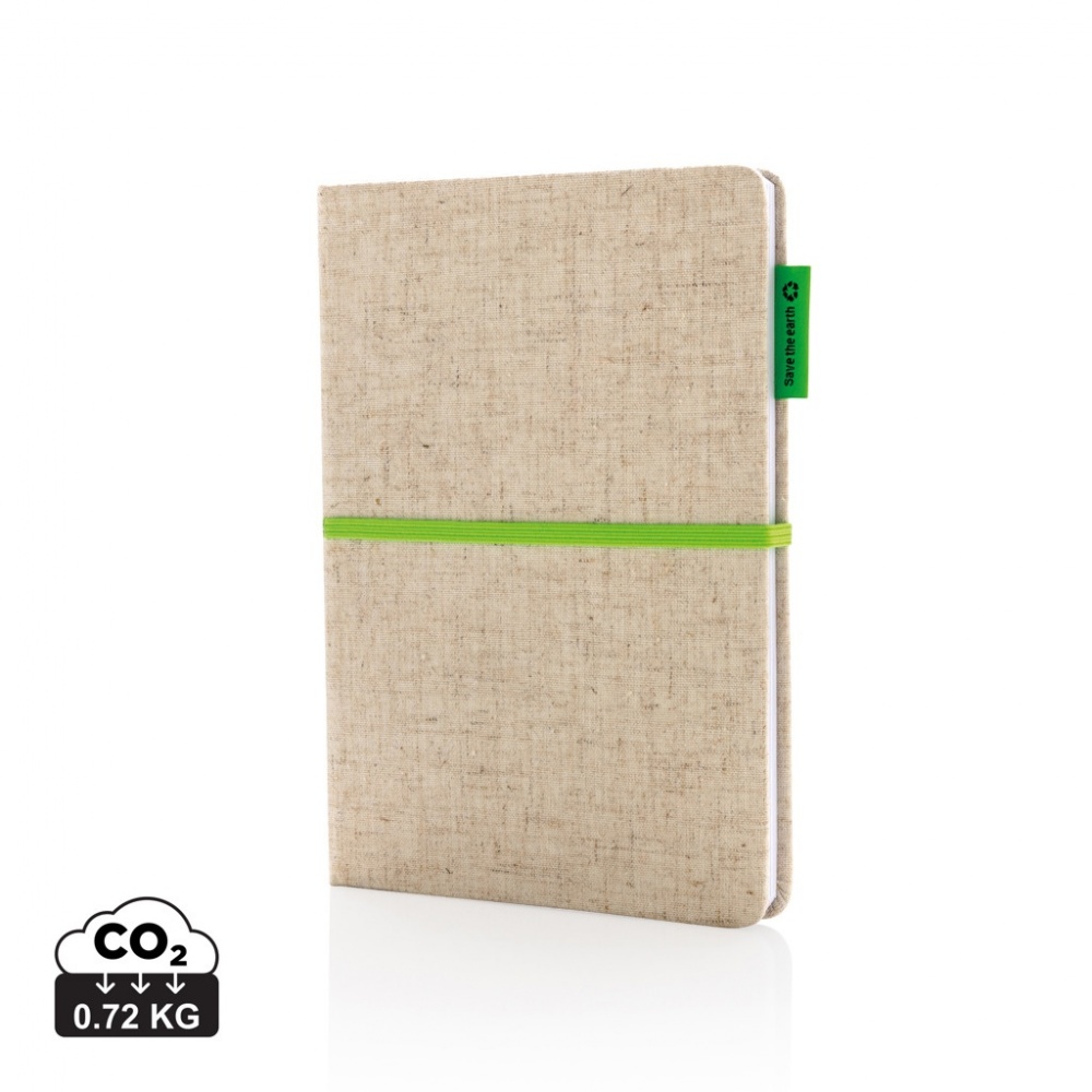 Logo trade promotional merchandise picture of: A5 jute notebook