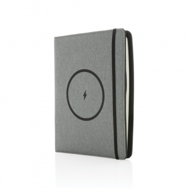 Logo trade promotional gifts image of: Air 5W wireless charging notebook with 5000mAh powerbank