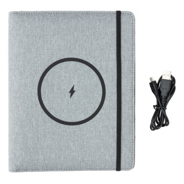 Logotrade promotional giveaway image of: Air 5W wireless charging notebook with 5000mAh powerbank
