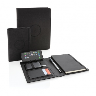 Logo trade corporate gift photo of: Air 5W wireless charging refillable journal cover A5