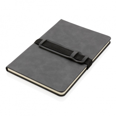 Logotrade promotional giveaways photo of: Deluxe hardcover PU notebook A5 with phone and pen holder
