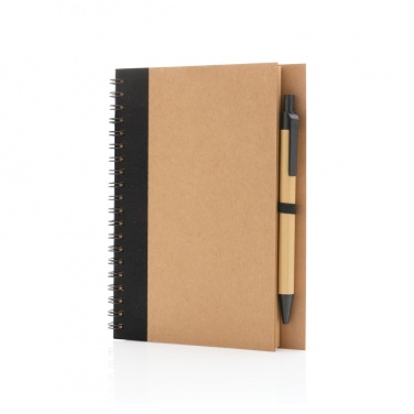 Logotrade business gift image of: Kraft spiral notebook with pen