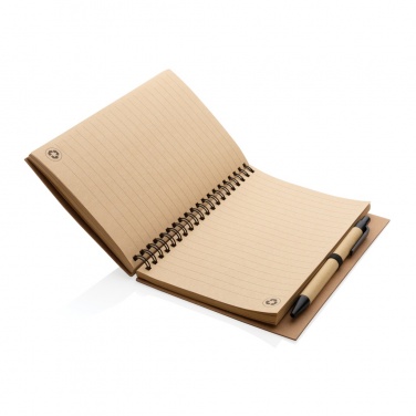 Logo trade promotional item photo of: Cork spiral notebook with pen