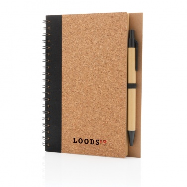 Logotrade promotional gift image of: Cork spiral notebook with pen