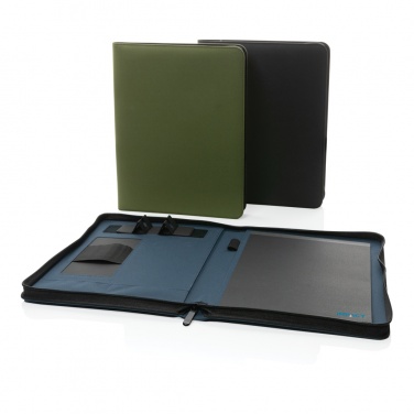 Logo trade promotional merchandise image of: Impact Aware™ deluxe 300D tech portfolio with zipper