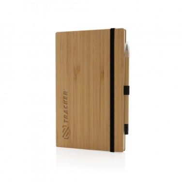 Logo trade corporate gift photo of: Bamboo notebook and infinity pencil set