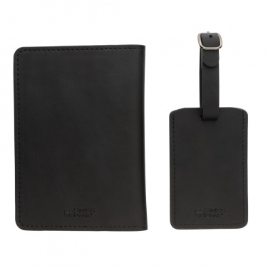 Logo trade promotional giveaways image of: Swiss Peak GRS recycled PU travel gift set