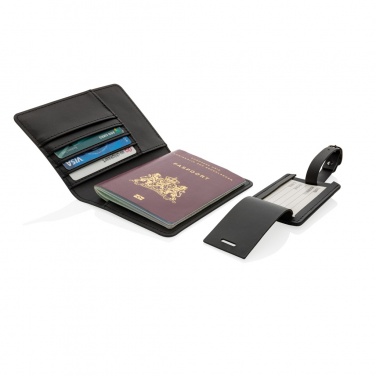 Logo trade promotional merchandise picture of: Swiss Peak GRS recycled PU travel gift set