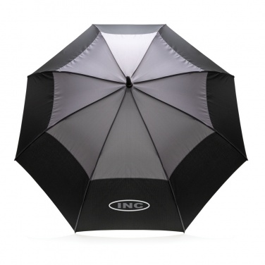 Logo trade promotional giveaways image of: 27" Impact AWARE™ RPET 190T auto open stormproof umbrella
