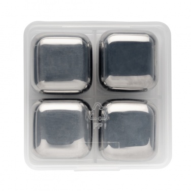 Logotrade promotional products photo of: Re-usable stainless steel ice cubes 4pc