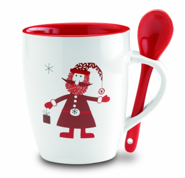 Logo trade promotional gift photo of: Mug with spoon 250ml