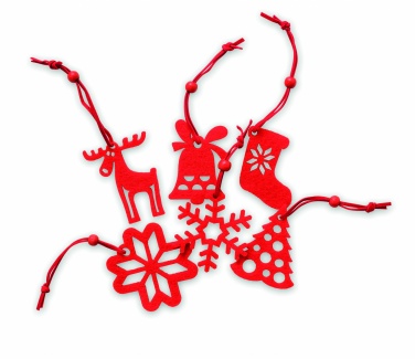 Logo trade promotional gifts image of: Set of 6 felt tree hangers