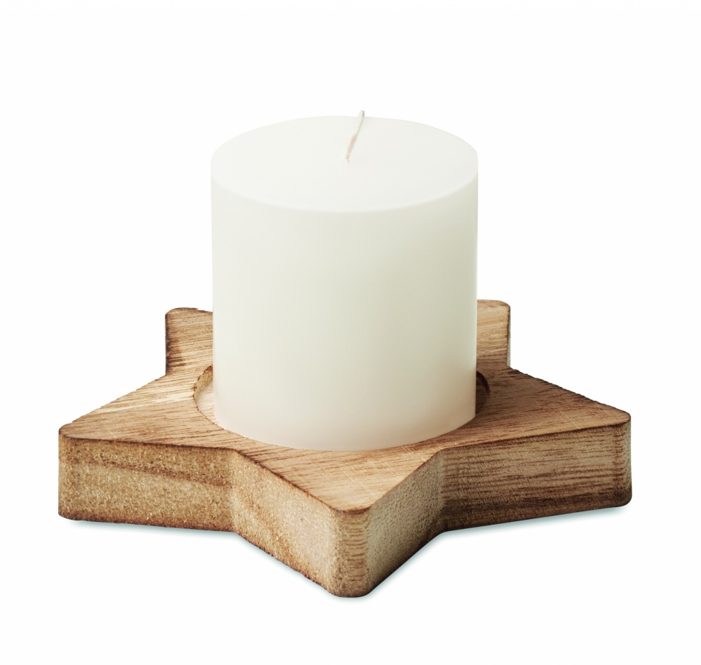 Logotrade advertising product image of: Candle on star wooden base