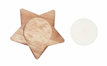 Logo trade advertising products image of: Candle on star wooden base