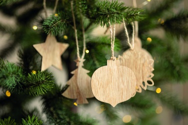 Logotrade promotional merchandise image of: Set of wooden Xmas ornaments