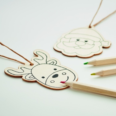 Logo trade promotional item photo of: Drawing wooden ornaments set