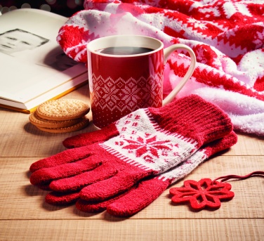 Logo trade promotional gift photo of: Winter gift mug and gloves set