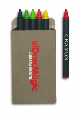Logo trade promotional merchandise picture of: Carton of 6 wax crayons