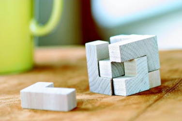 Logo trade promotional gifts picture of: Wooden puzzle in cotton pouch