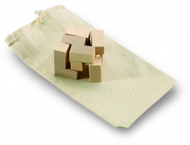 Logotrade promotional products photo of: Wooden puzzle in cotton pouch