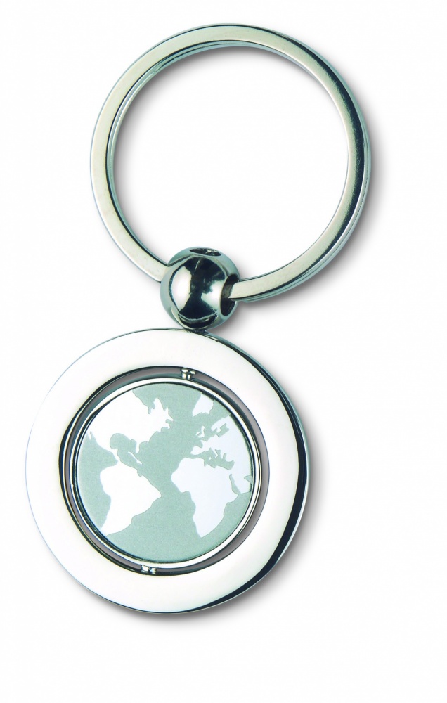 Logo trade promotional item photo of: Globe metal key ring  WORLD
