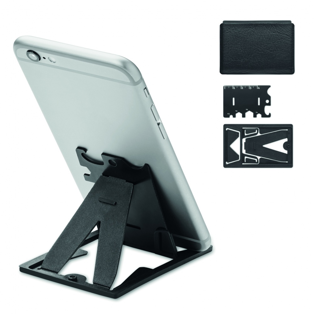 Logo trade corporate gifts picture of: Multi-tool pocket phone stand