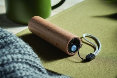 Logotrade promotional gift picture of: Beech wood rechargeable torch