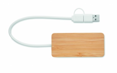 Logo trade corporate gifts picture of: Bamboo USB 3 ports hub
