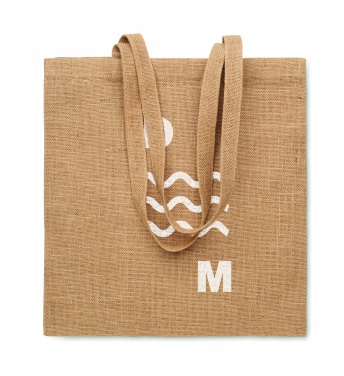 Logo trade promotional products image of: Jute long handled shopping bag