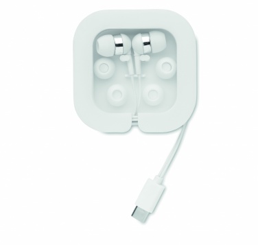 Logo trade promotional giveaways image of: Ear phones with silicone covers