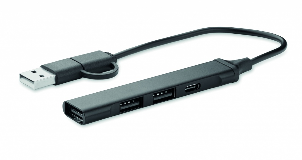 Logo trade corporate gifts picture of: USB 4 port hub 19 cm