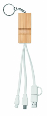 Logotrade business gift image of: Bamboo key ring and stand Salo
