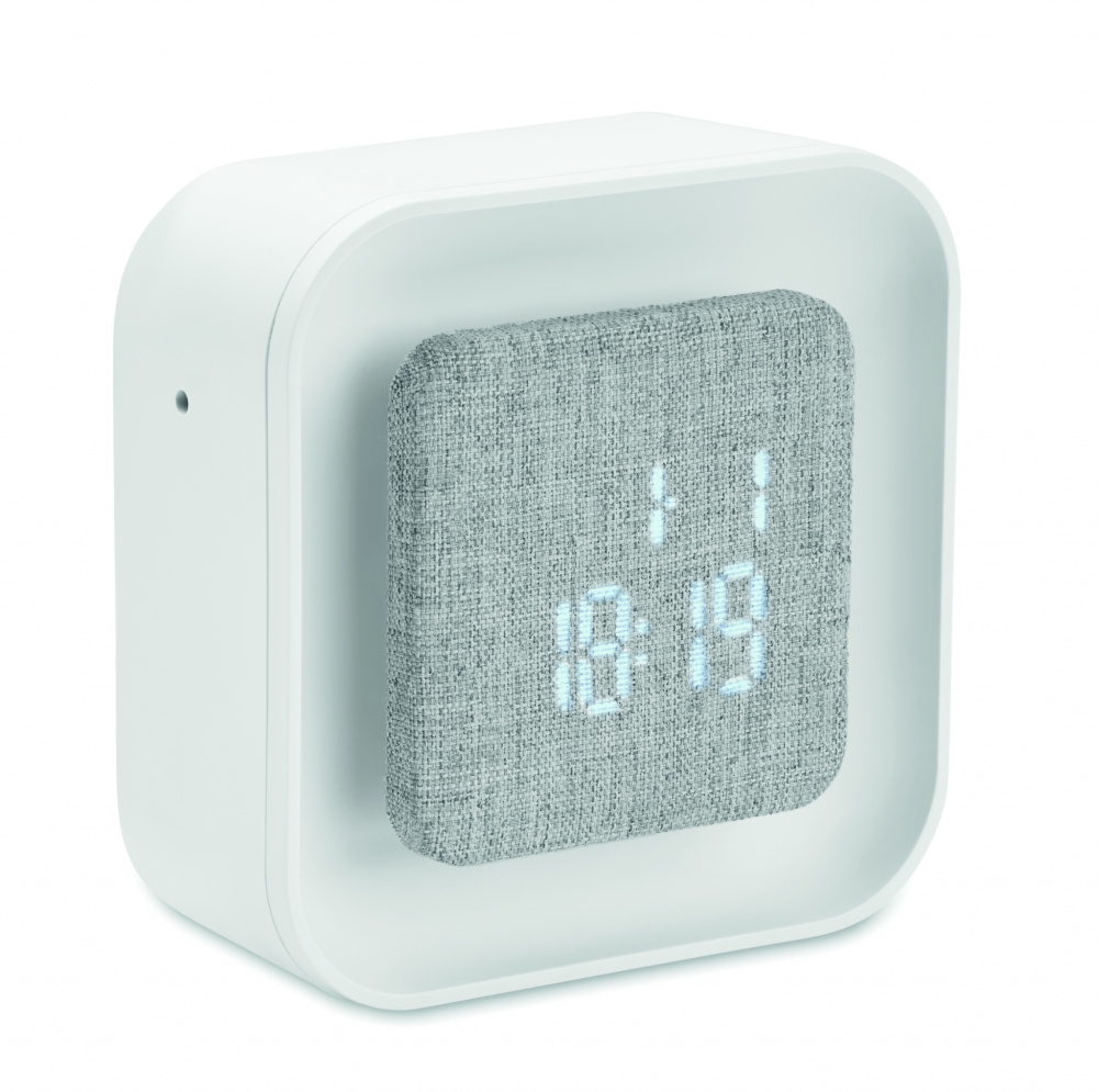 Logo trade corporate gifts image of: Recycled ABS/RPET alarm clock Stuttgart