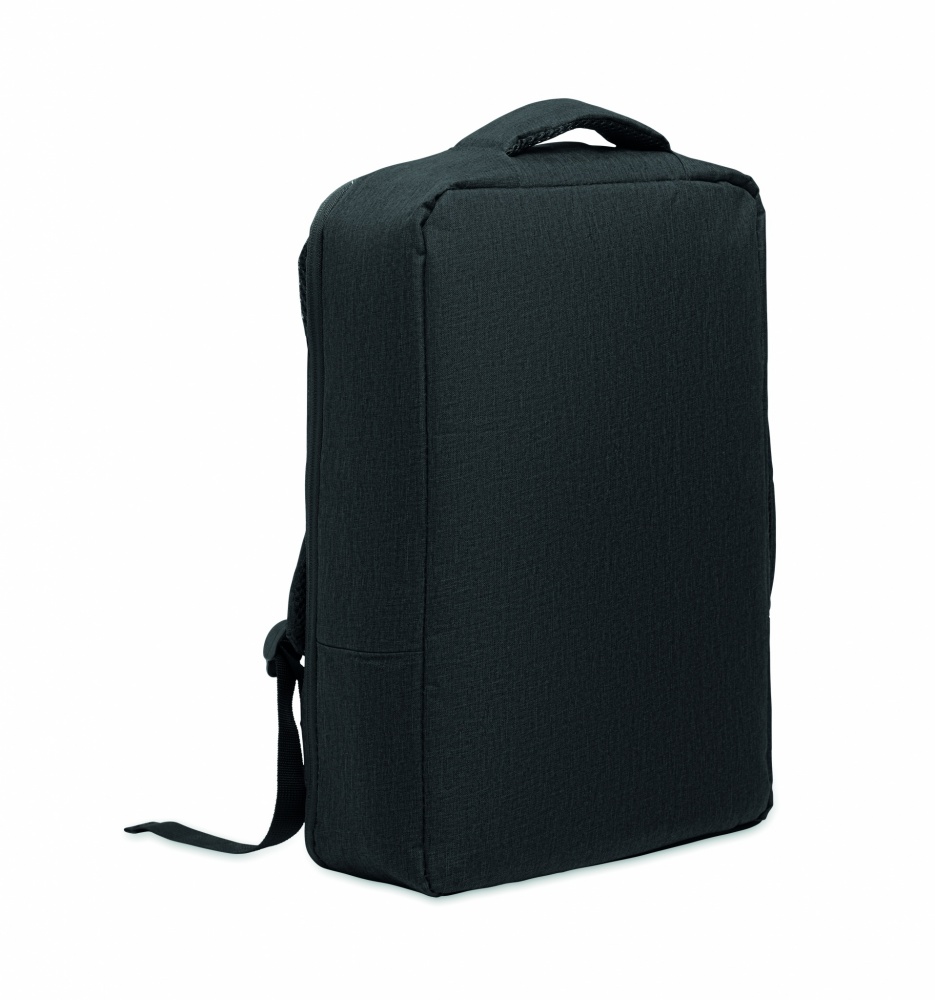Logo trade promotional items picture of: A safe 15-inch laptop backpack made of 300D RPET with a 210D RPET lining and customizable printing.