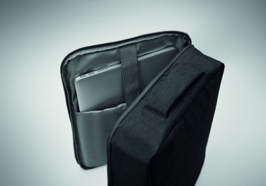 Logotrade promotional item picture of: A safe 15-inch laptop backpack made of 300D RPET with a 210D RPET lining and customizable printing.