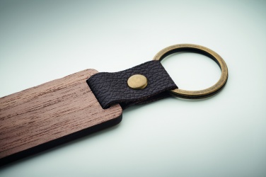 Logotrade corporate gift picture of: Key ring in walnut and PU Kokkola