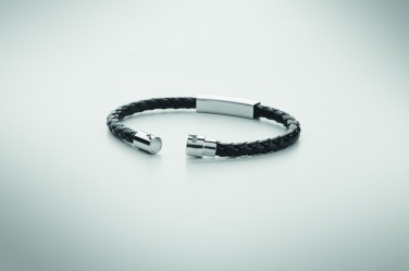 Logo trade promotional giveaway photo of: Braided faux leather bracelet