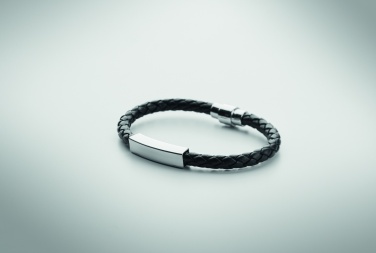 Logo trade business gifts image of: Braided faux leather bracelet
