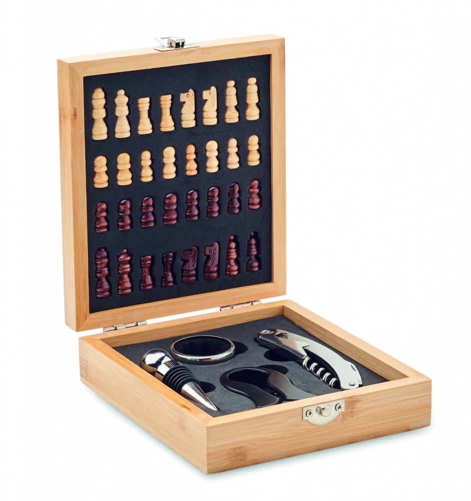 Logo trade promotional giveaways image of: Chess board wine set