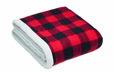 Logo trade promotional giveaways image of: RPET sherpa fleece blanket