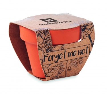 Logo trade business gift photo of: Terracotta pot 'forget me not'