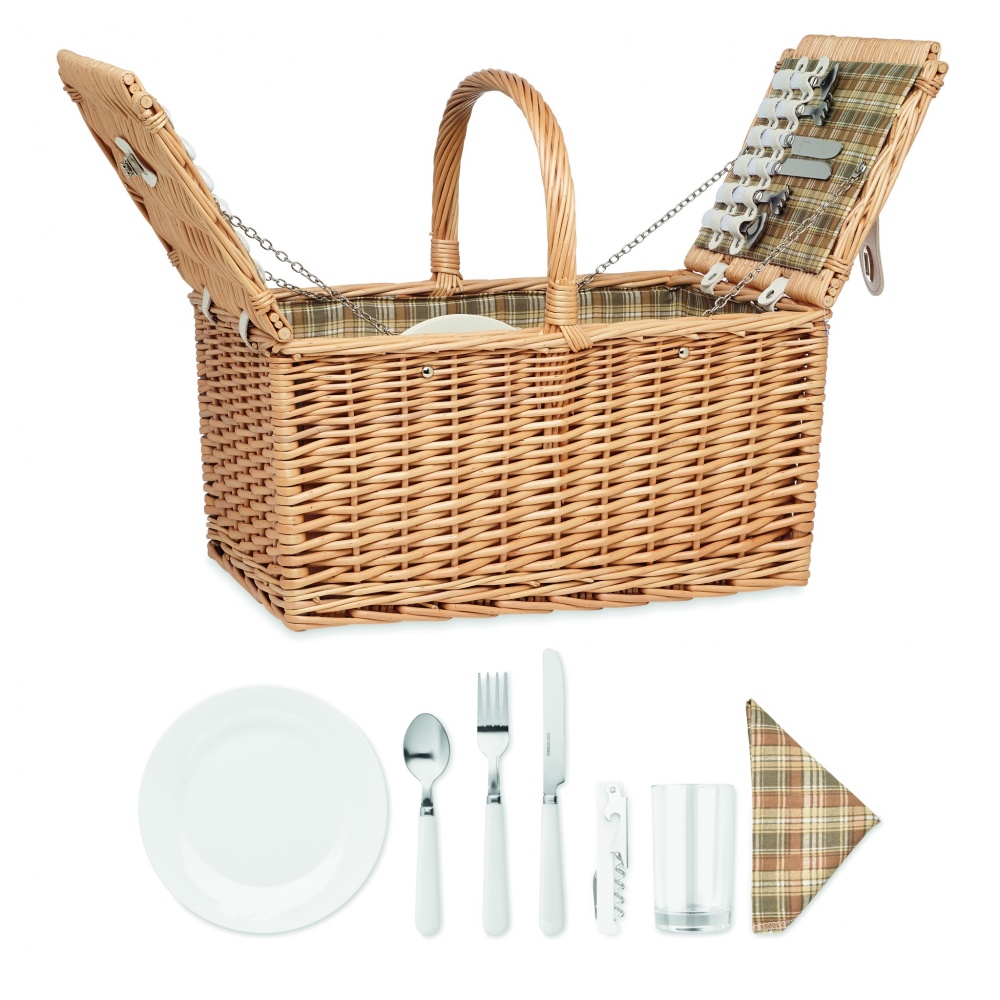 Logotrade promotional merchandise picture of: Wicker picnic basket 4 people