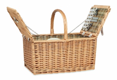 Logo trade promotional merchandise photo of: Wicker picnic basket 4 people