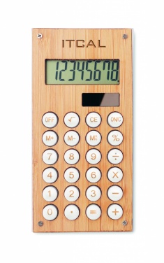 Logo trade promotional giveaways image of: 8 digit bamboo calculator