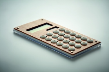 Logo trade promotional giveaways image of: 8 digit bamboo calculator