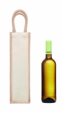 Logo trade promotional gifts image of: Jute wine bag for one bottle