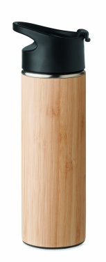 Logotrade corporate gift image of: Double wall bamboo flask 450ml