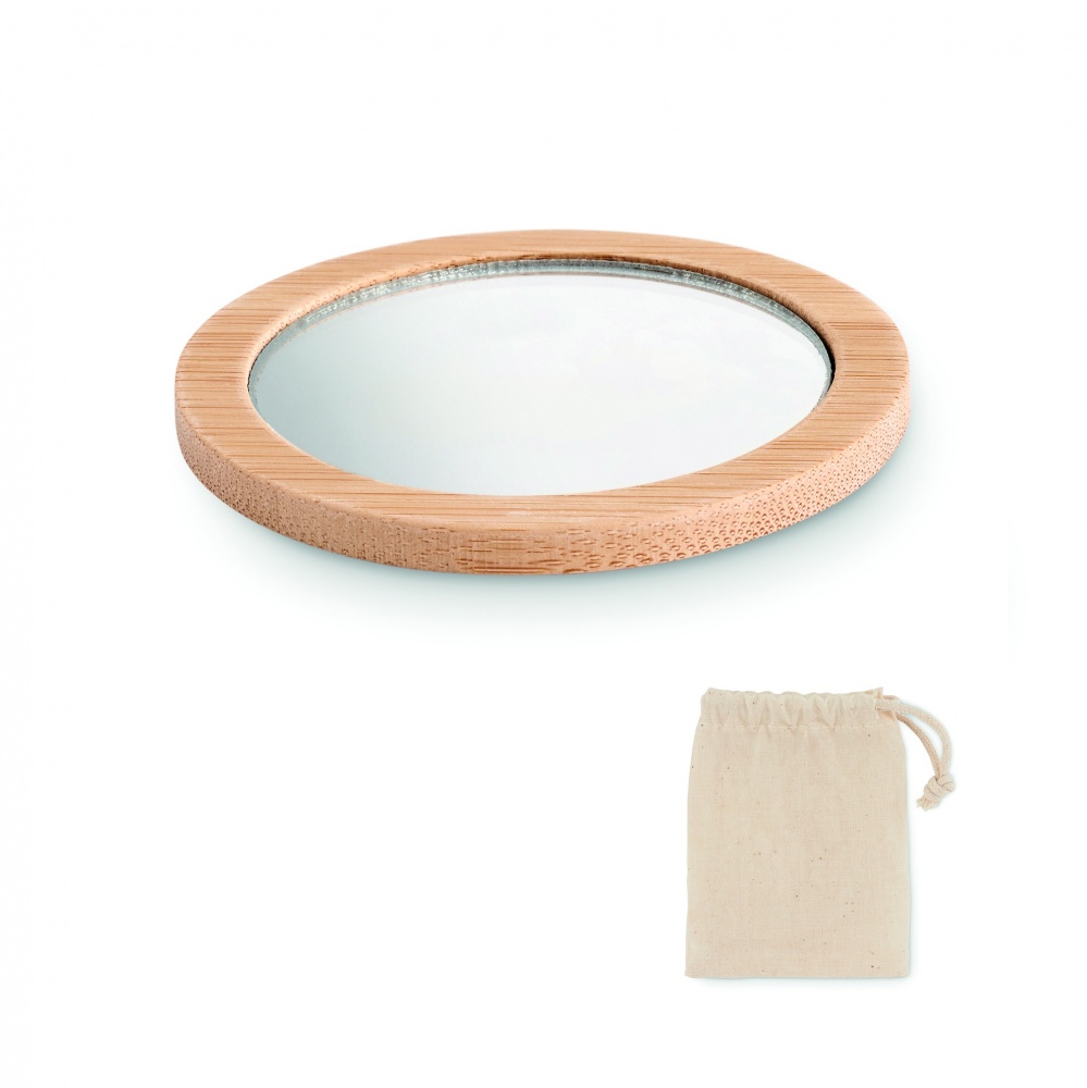 Logo trade advertising products picture of: Bamboo make-up mirror