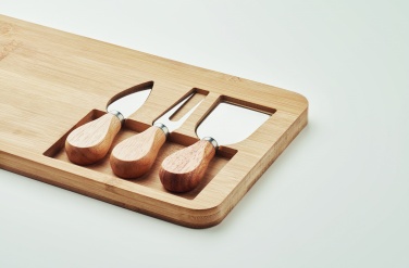 Logo trade advertising product photo of: Bamboo Cheese board set Leipzig