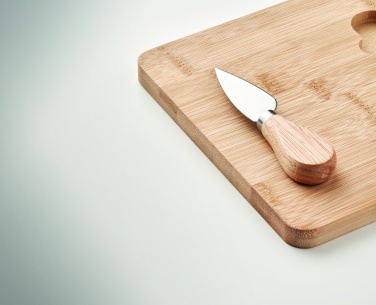 Logo trade promotional gifts picture of: Cheese board set in bamboo Bremen